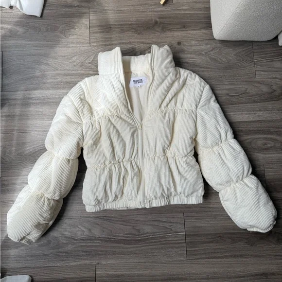 BB Dakota puffy Corduroy Crop Jacket in cream S